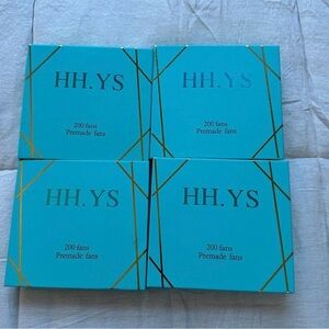 HH.YS Premade Fans in Teal and Gold